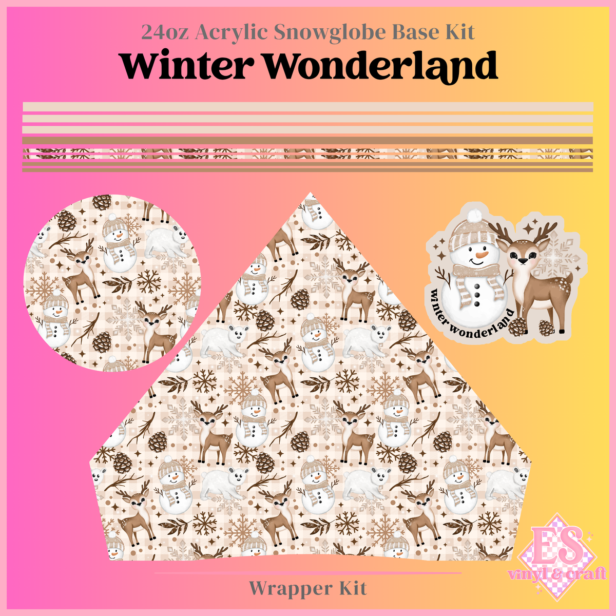Winter Wonderland - 24oz Snowglobe Wrapper Kit