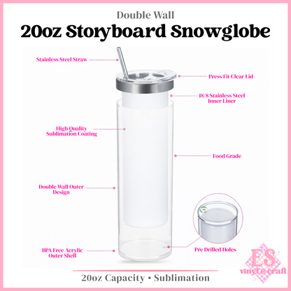 Storyboard Snowglobe Sublimation Tumbler 20oz