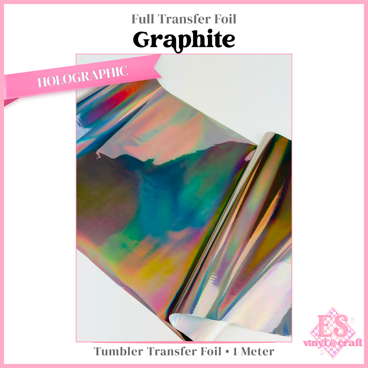 Graphite - Full Transfer Foil - 1 Metre