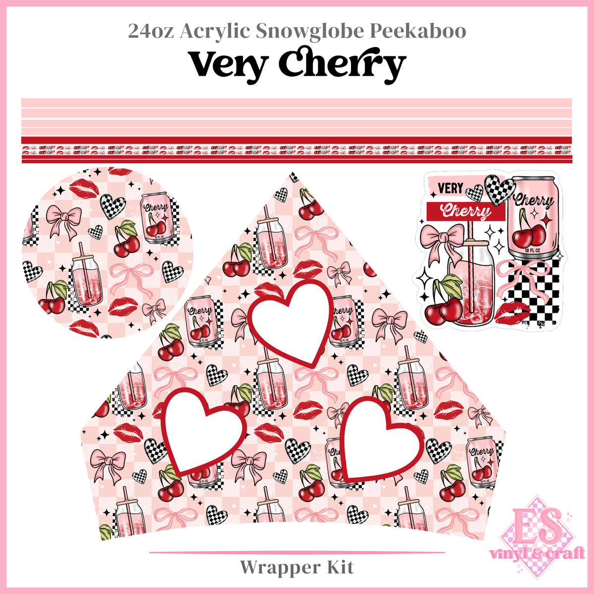 Very Cherry - 24oz Snowglobe Wrapper Kit