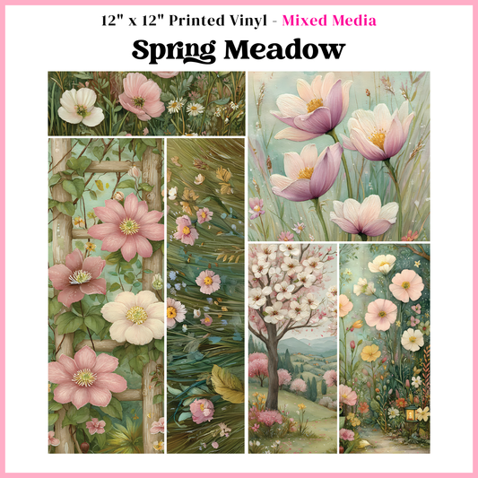 Spring Meadow - Mixed Media Vinyl 12"x12" Sheet