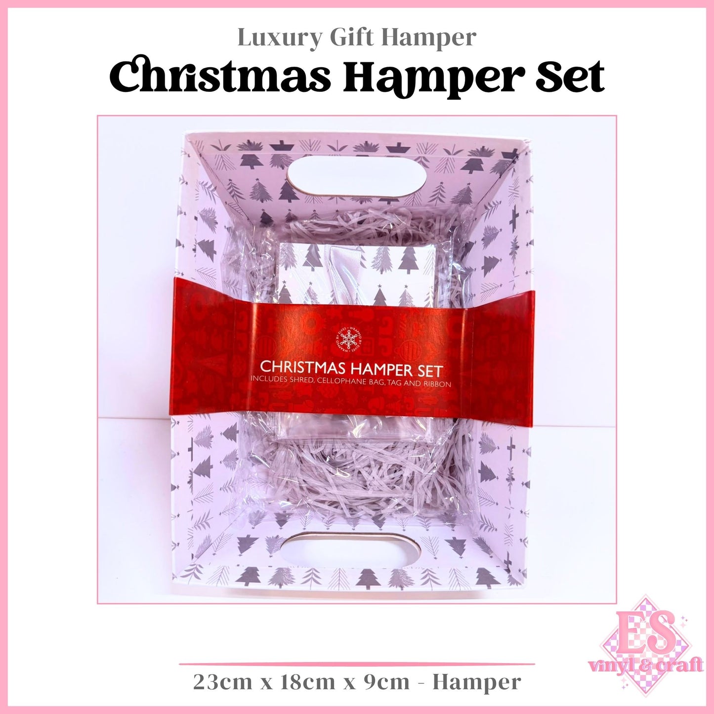 Christmas Cardboard Hamper Set 23cm x 18cm