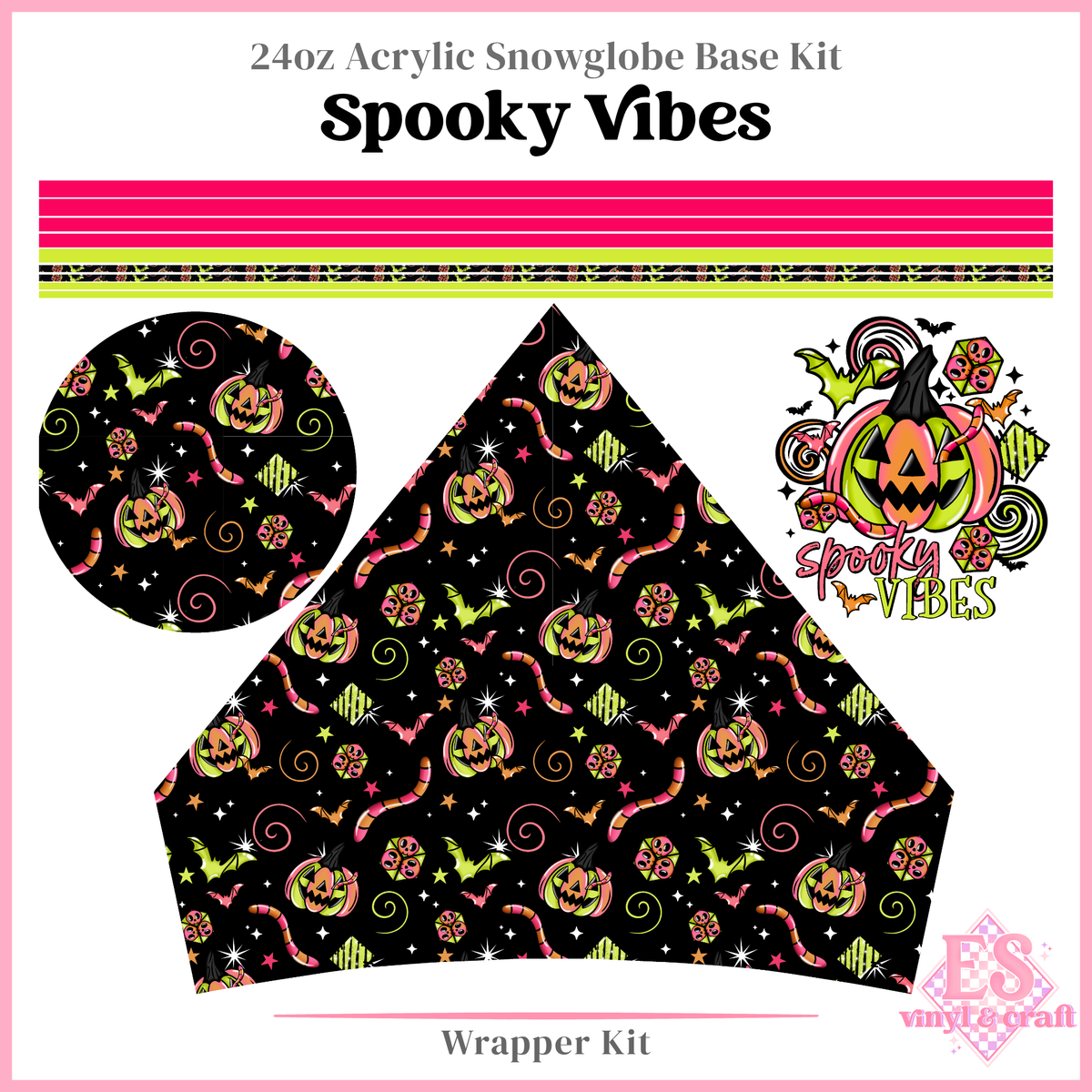 Spooky Vibes - 24oz Snowglobe Wrapper Kit