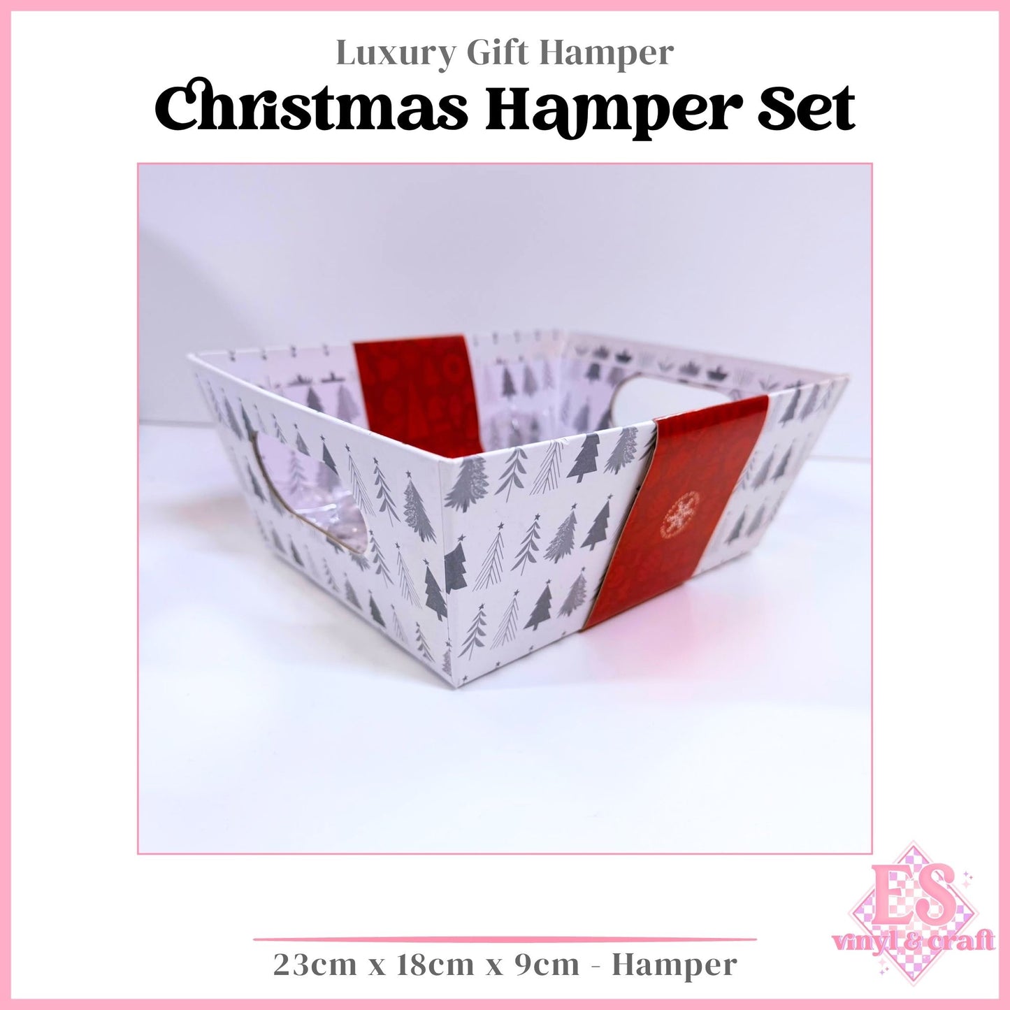 Christmas Cardboard Hamper Set 23cm x 18cm