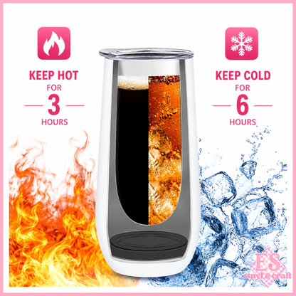 White Champagne Tumbler 16oz or 20oz