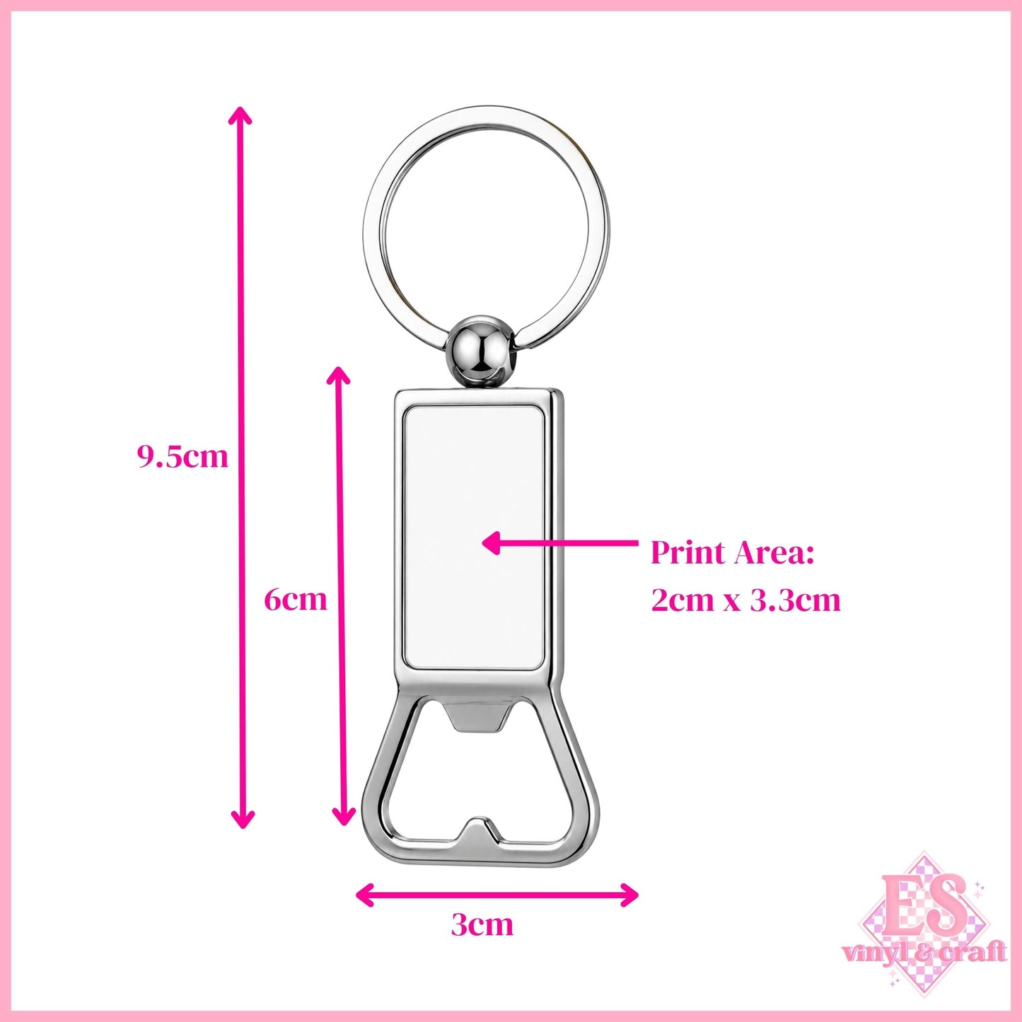 Bottle Opener Sublimation Keychain