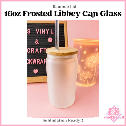 Libbey Frosted 16oz - Vinyl, UVDTF or Sublimation - Plastic Straw