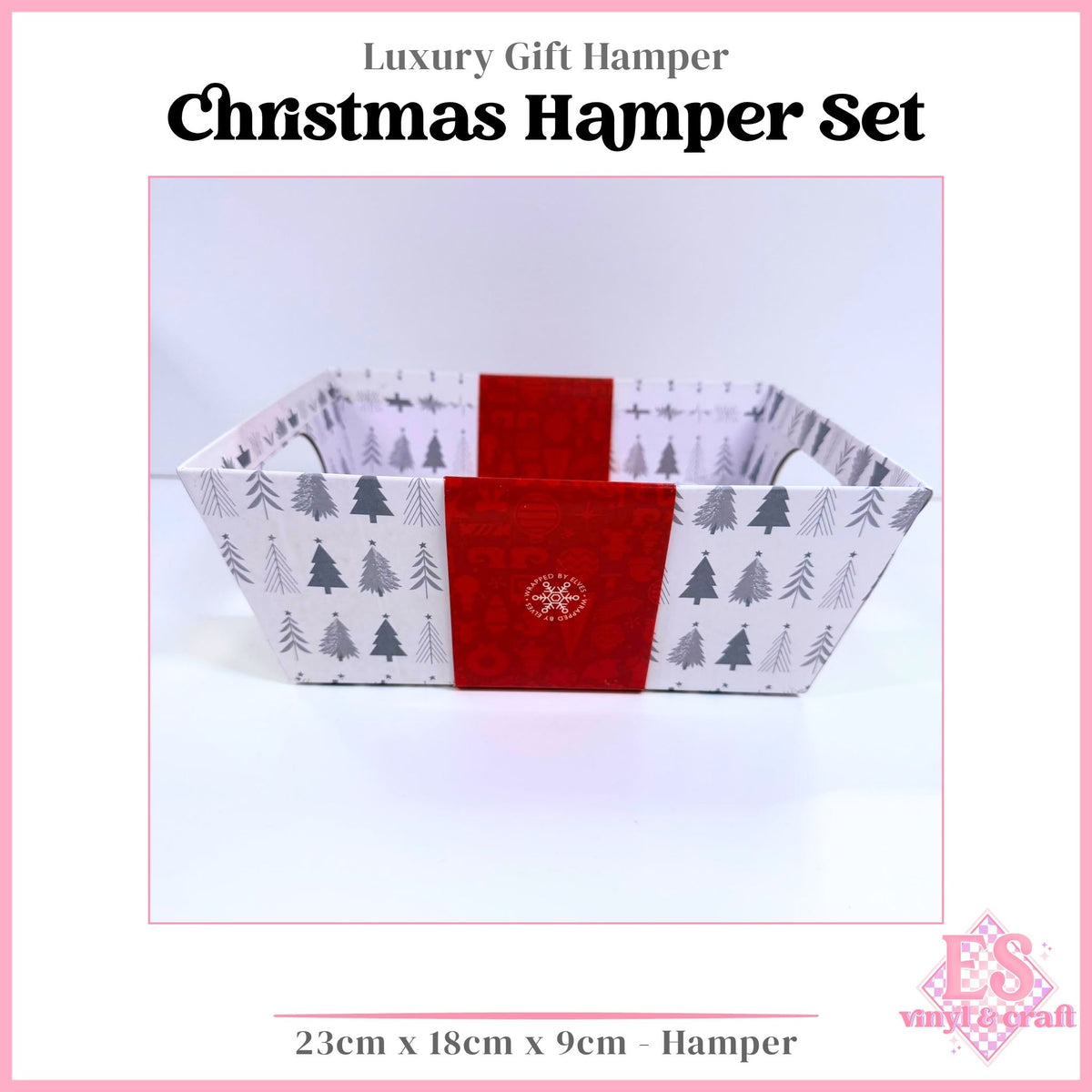 Christmas Cardboard Hamper Set 23cm x 18cm