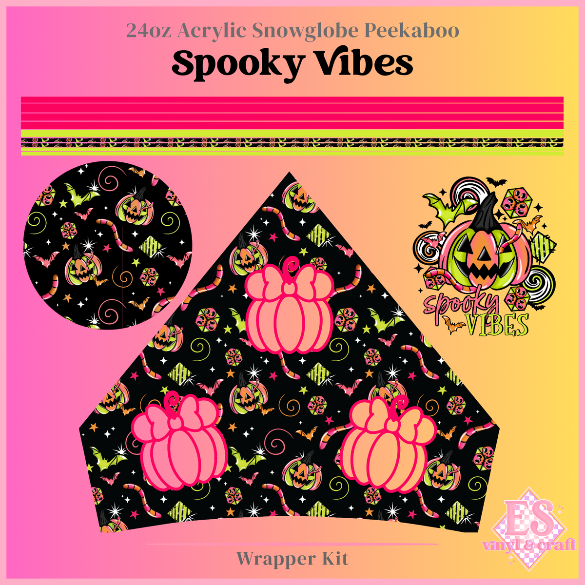 Spooky Vibes - 24oz Snowglobe Wrapper Kit