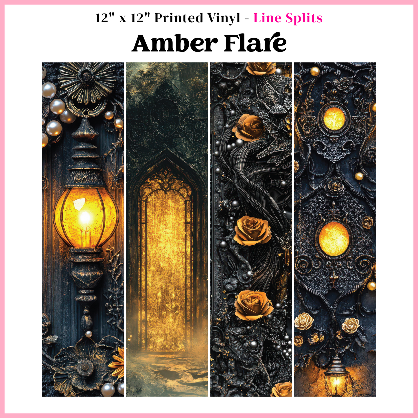 Amber Flare - Line Split - 12" x 12" Sheet