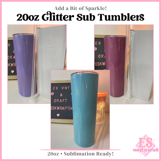 20oz Glitter Sublimation Tumbler