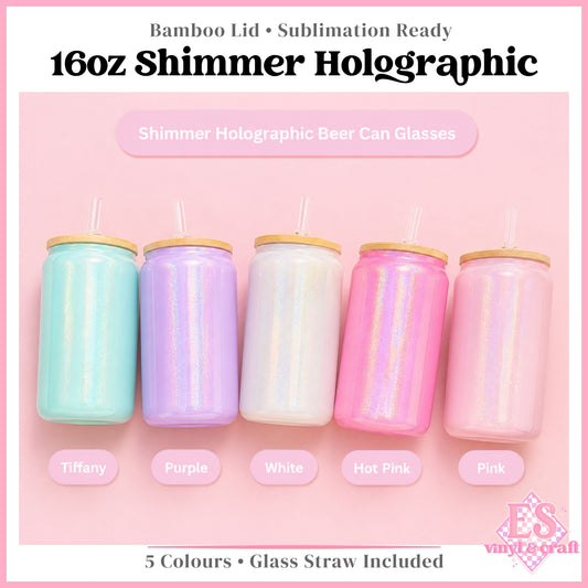 16oz Shimmer Holographic Beer Can Sublimation
