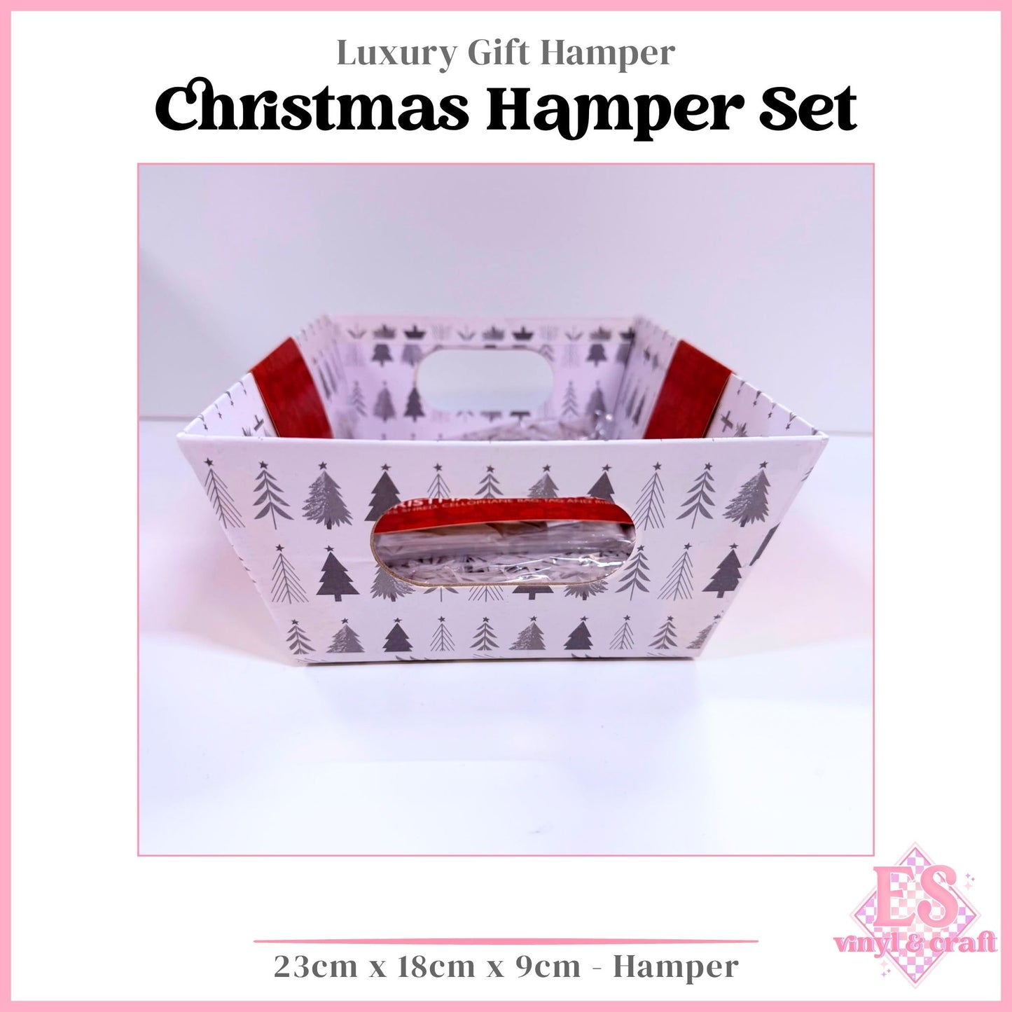 Christmas Cardboard Hamper Set 23cm x 18cm