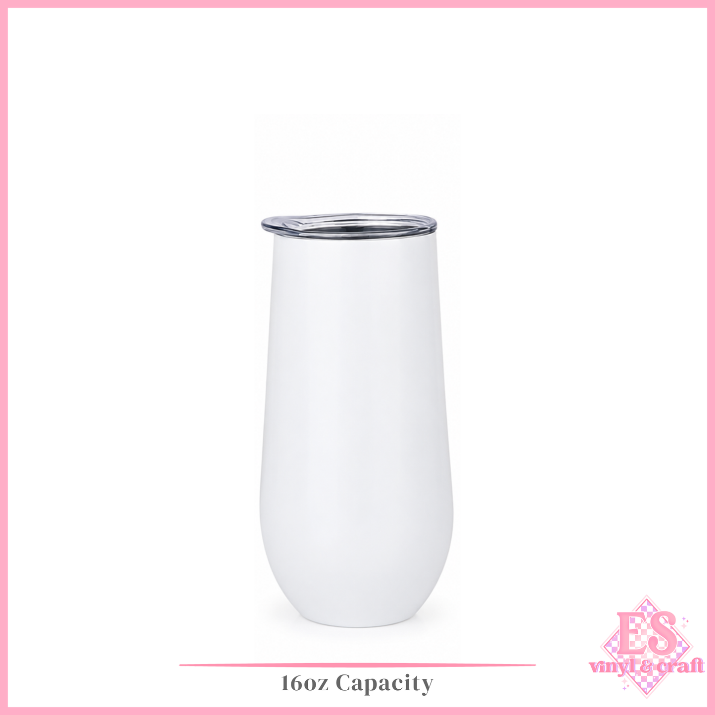 White Champagne Tumbler 16oz or 20oz