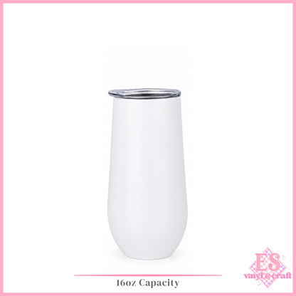 White Champagne Tumbler 16oz or 20oz