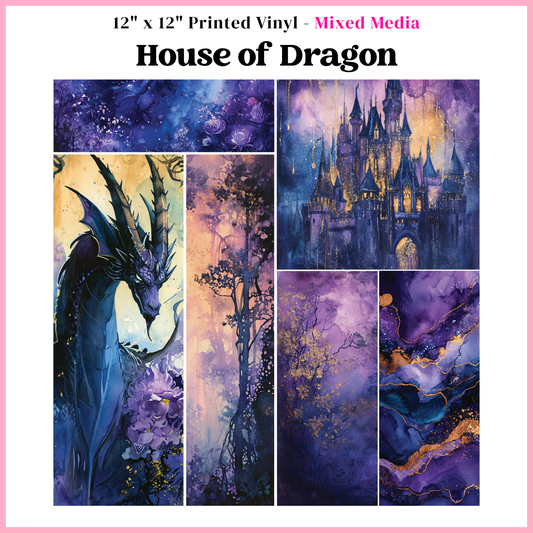 House Of Dragon - Mixed Media Vinyl 12"x12" Sheet