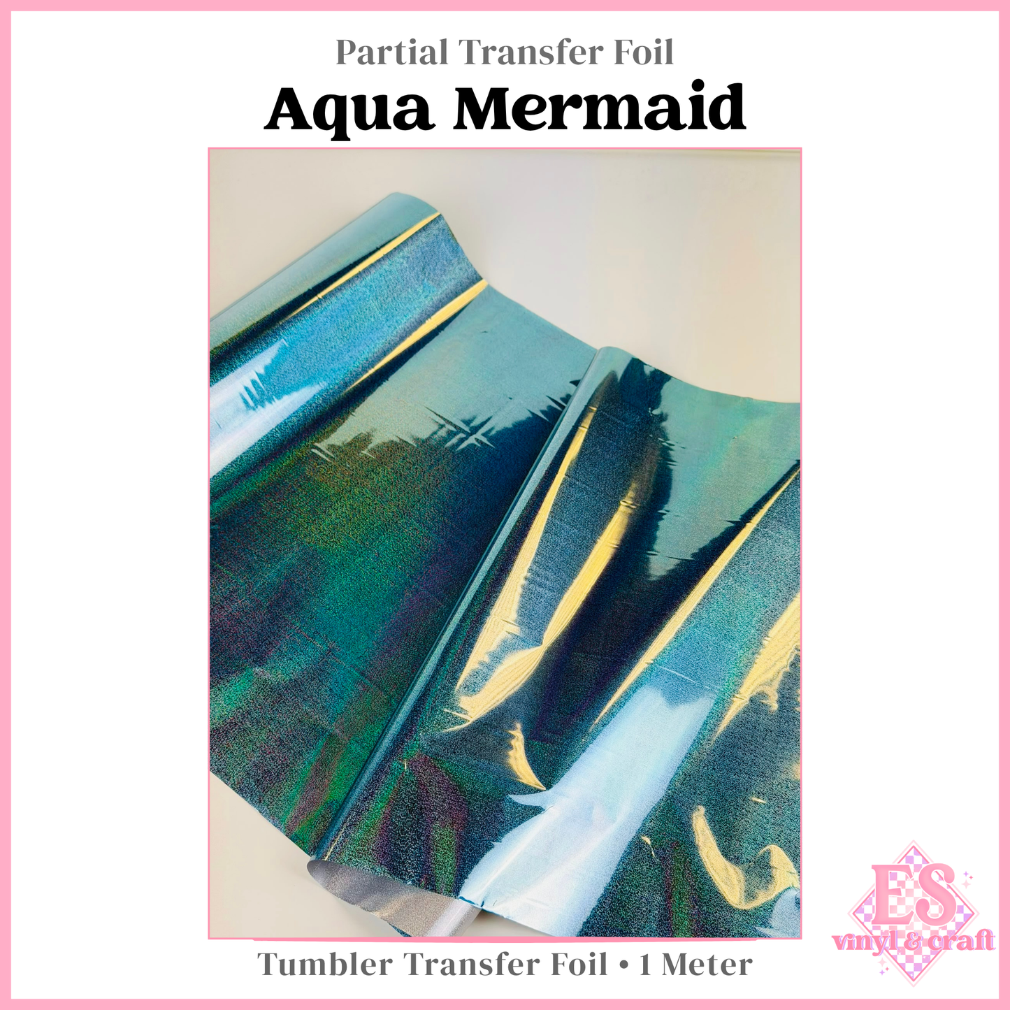 Aqua Mermaid - Partial Transfer Foil - 1 Metre