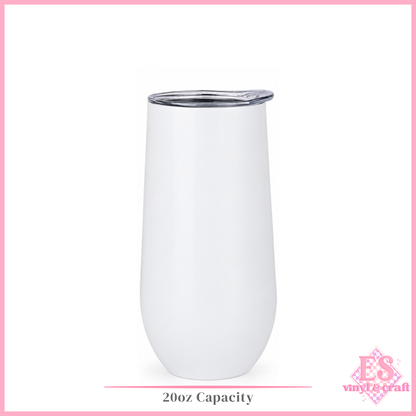 White Champagne Tumbler 16oz or 20oz