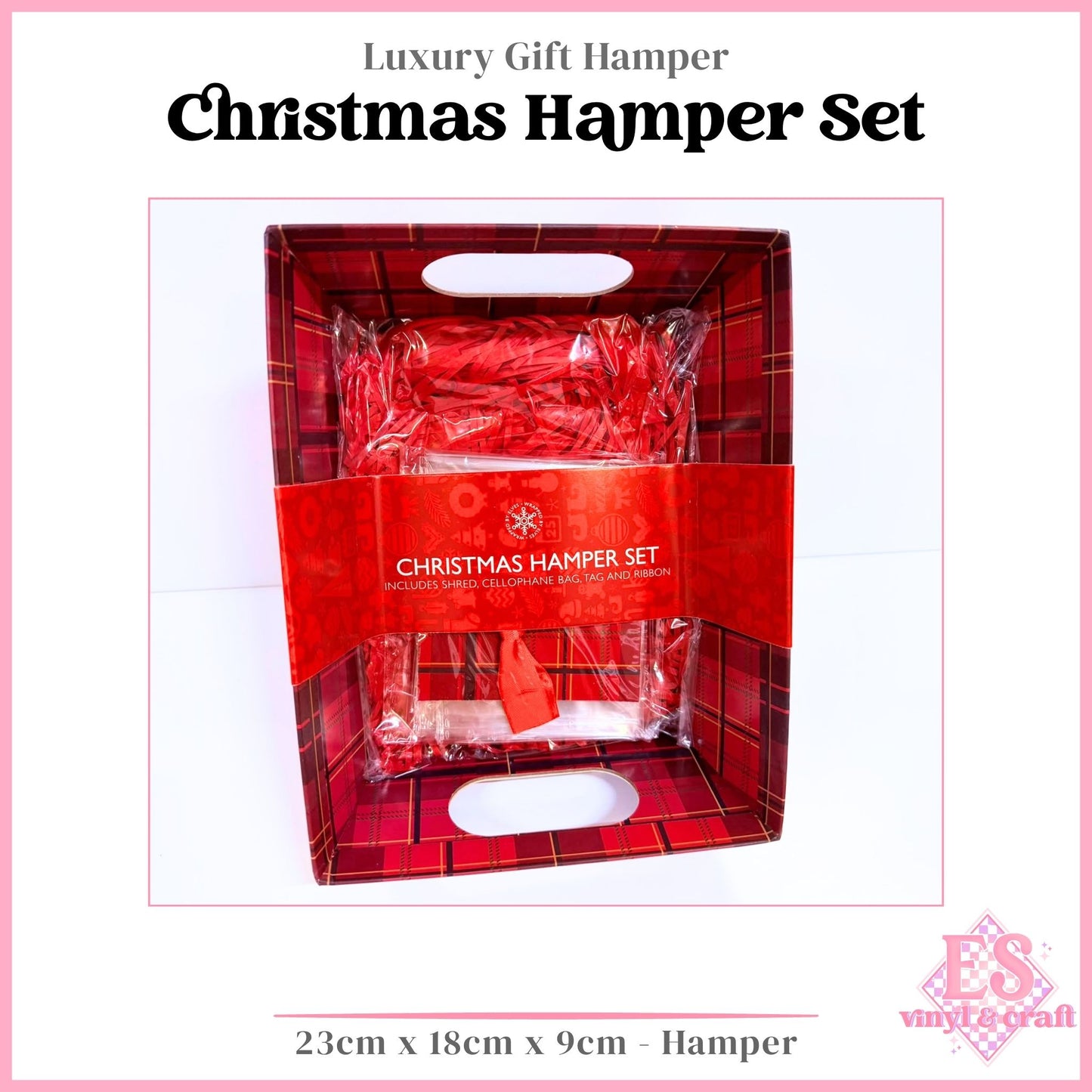 Christmas Cardboard Hamper Set 23cm x 18cm