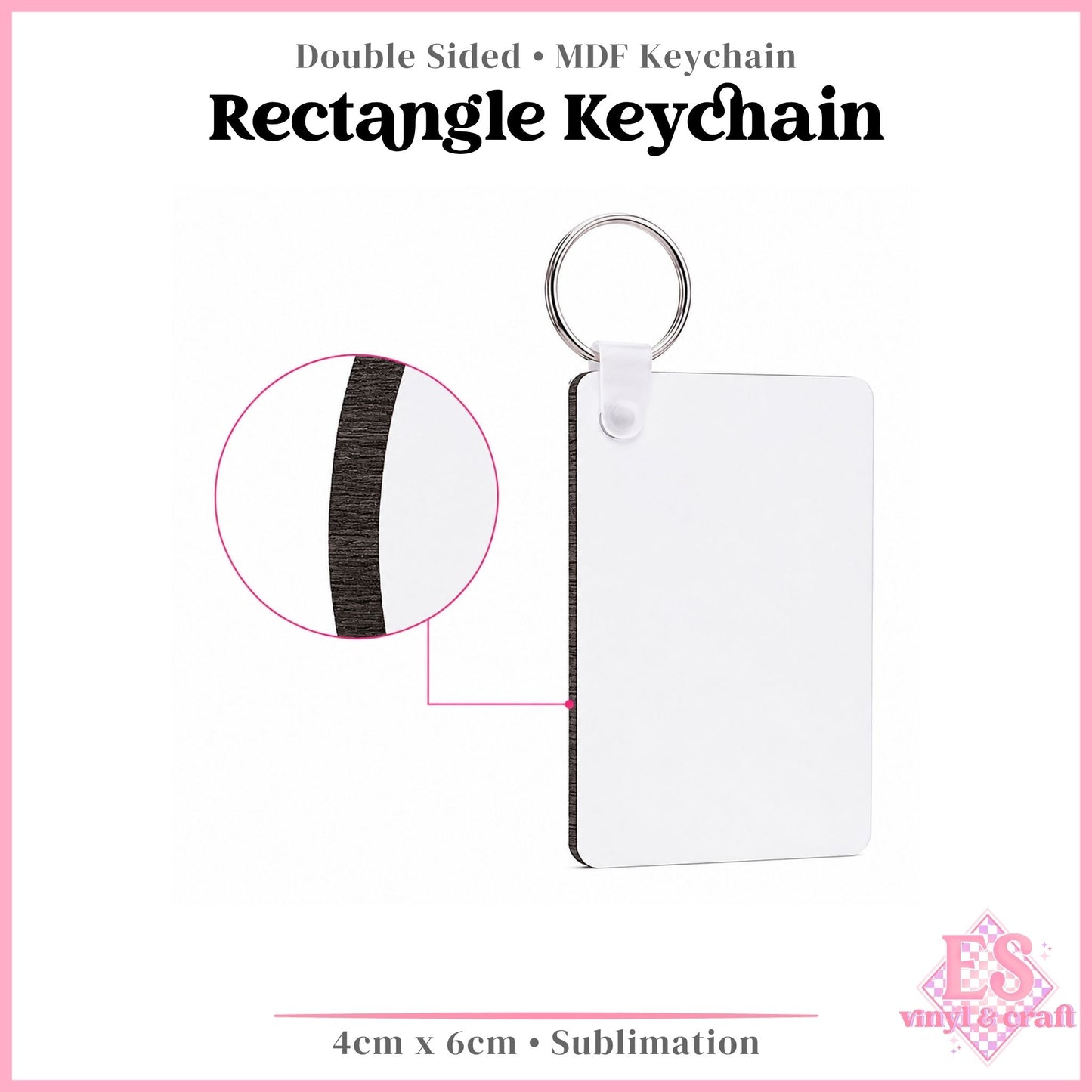 Rectangle Double Sided Sublimation Keychain