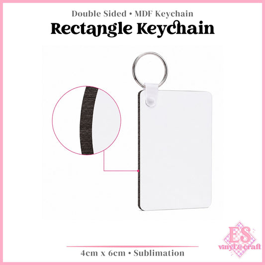 Rectangle Double Sided Sublimation Keychain