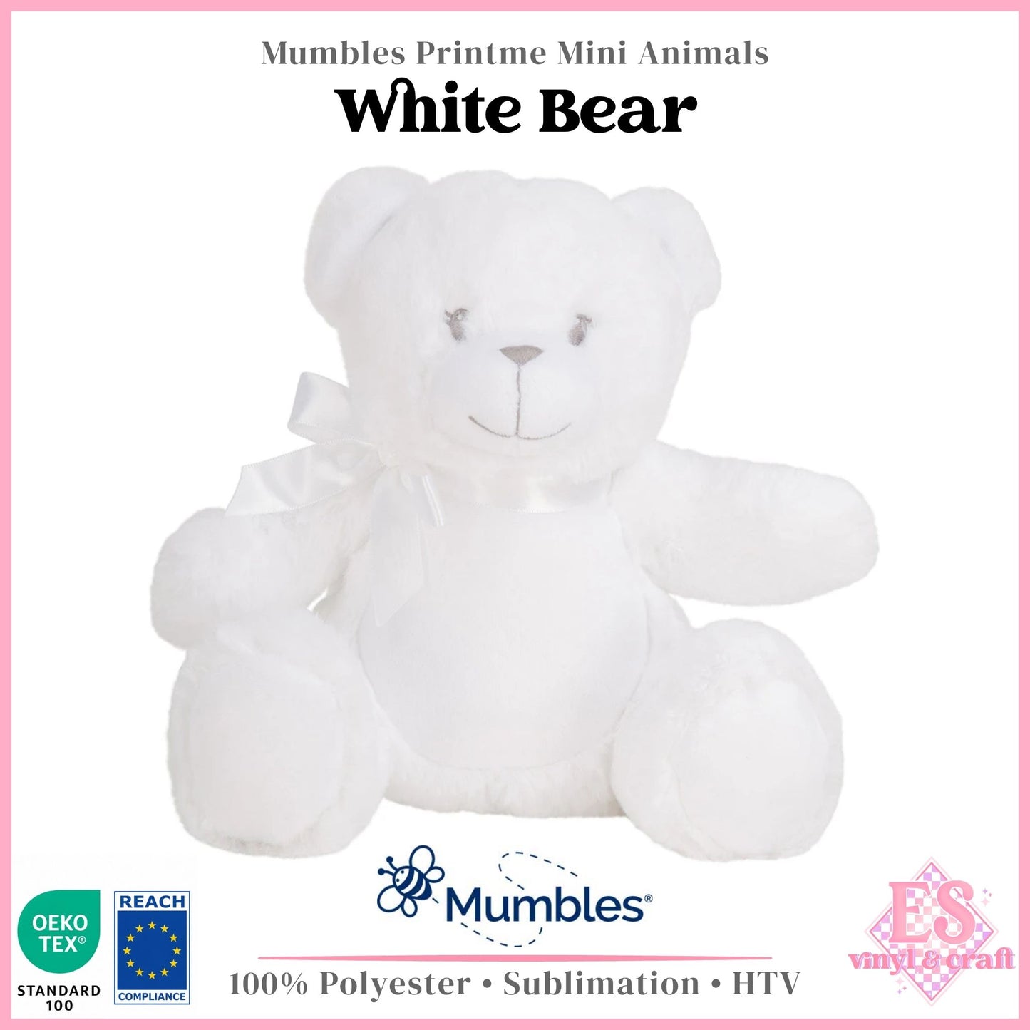 Mumbles Print Me MM60 - White Bear