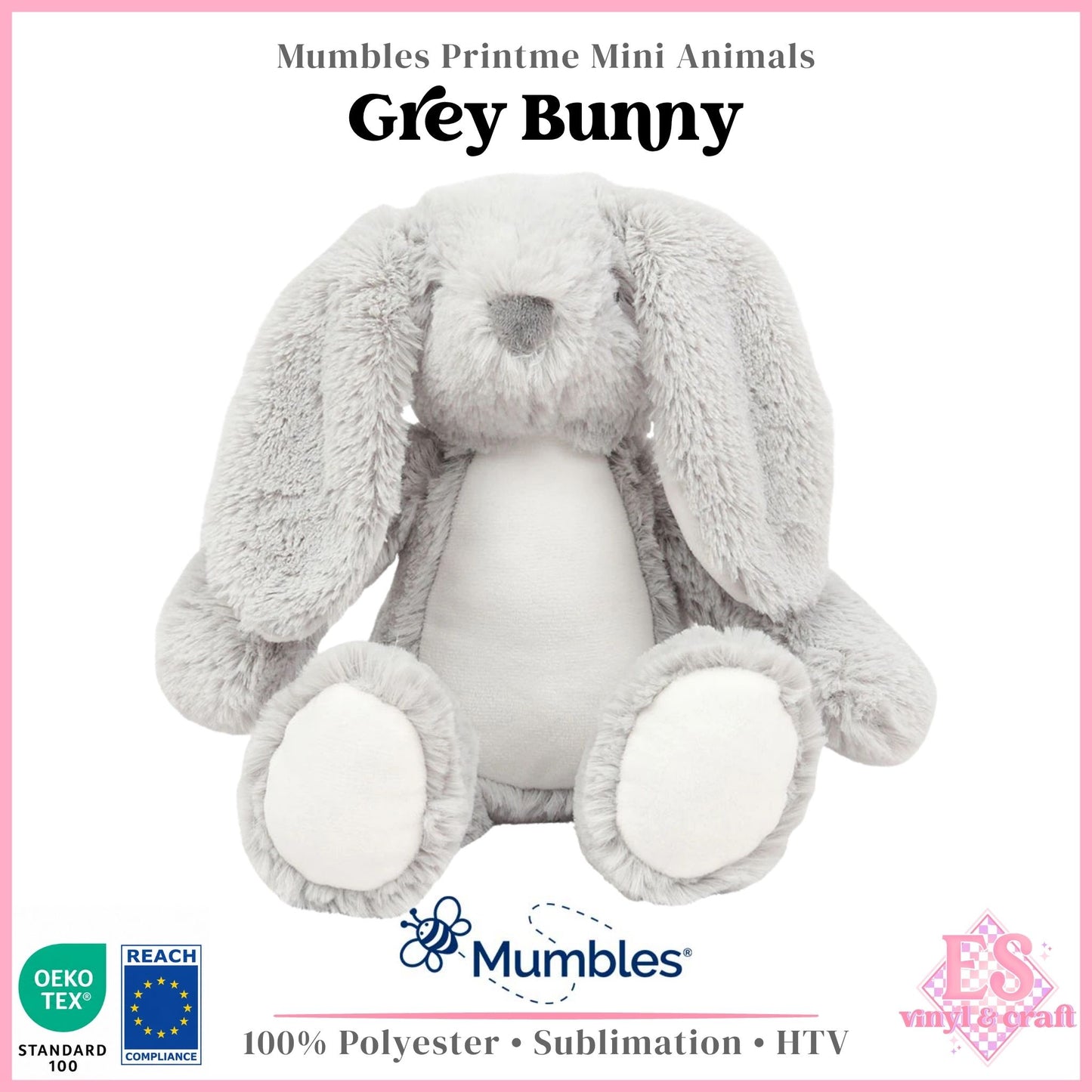 Mumbles Print Me MM60 - Grey Bunny