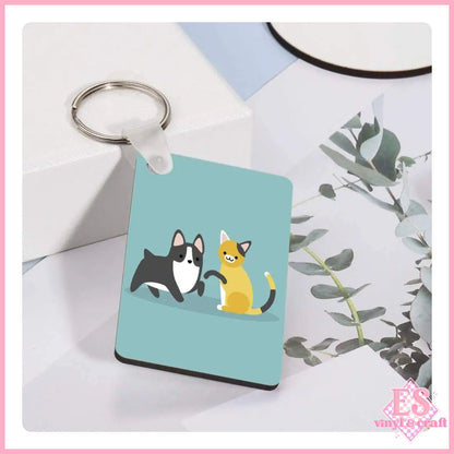 Rectangle Double Sided Sublimation Keychain
