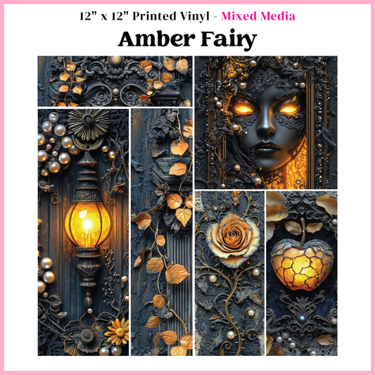 Amber Fairy - Mixed Media Vinyl 12"x12" Sheet