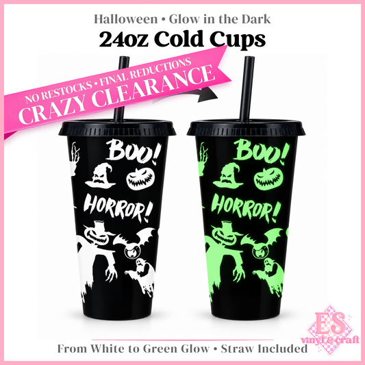 24oz Glow in the Dark Halloween Cold Cups