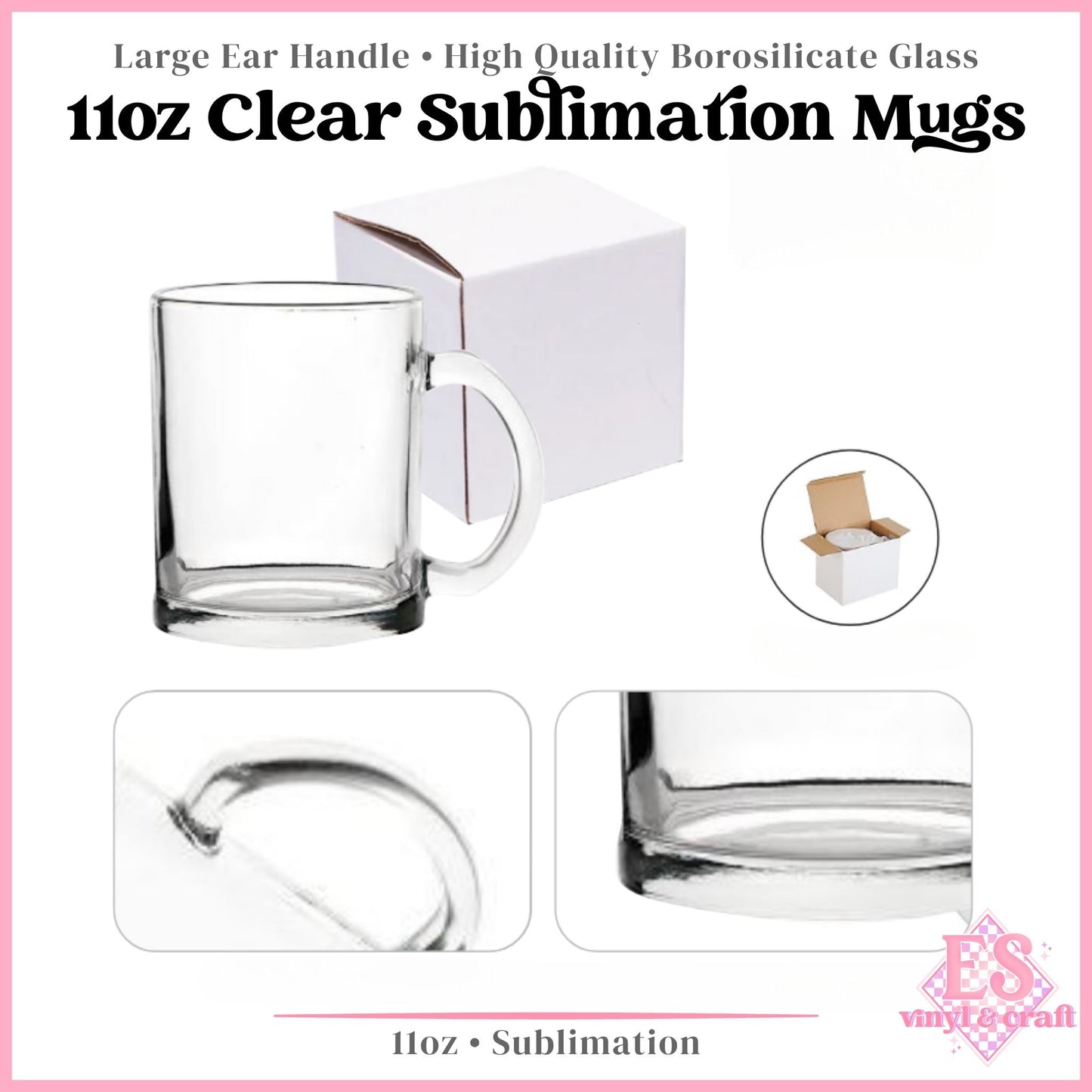 Clear Sublimation Mug 11oz (330ml)