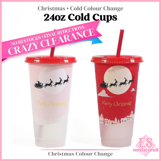 Christmas Red Cold Colour Change Cup 24oz