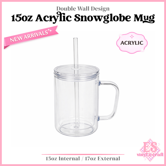 15oz Acrylic Double Wall Mug with Handle (17oz External)