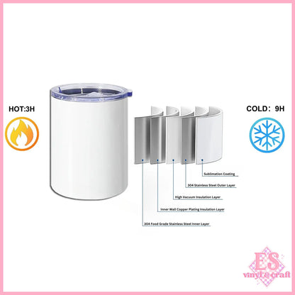 12oz White Low Ball Sublimation Tumbler