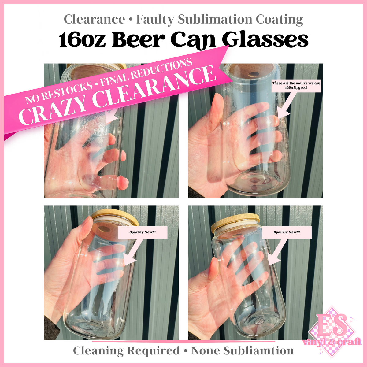 16oz Beer Can Glass - PLEASE READ ITEM DESCRIPTION!!!!!!!