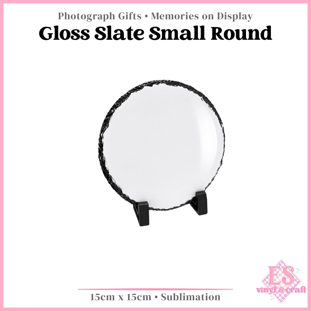 Gloss Slate Small Round - 15cm x 15cm