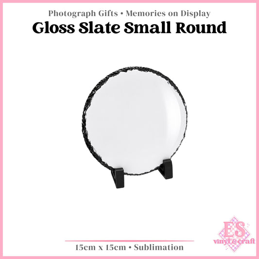 Gloss Slate Small Round - 15cm x 15cm