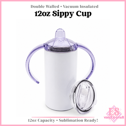 12oz White Sublimation Sippy Cup