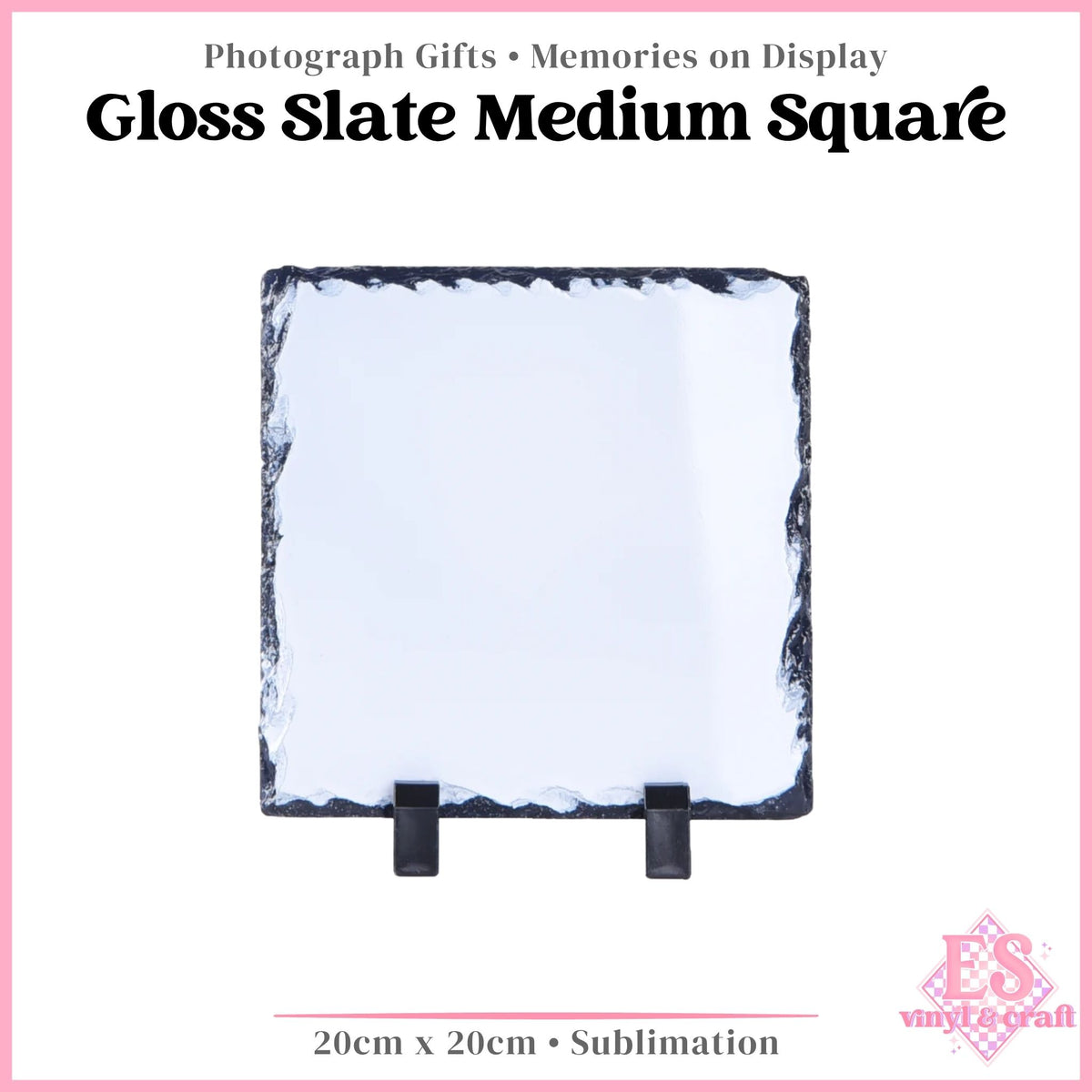 Gloss Slate Medium Square - 20cm x 20cm