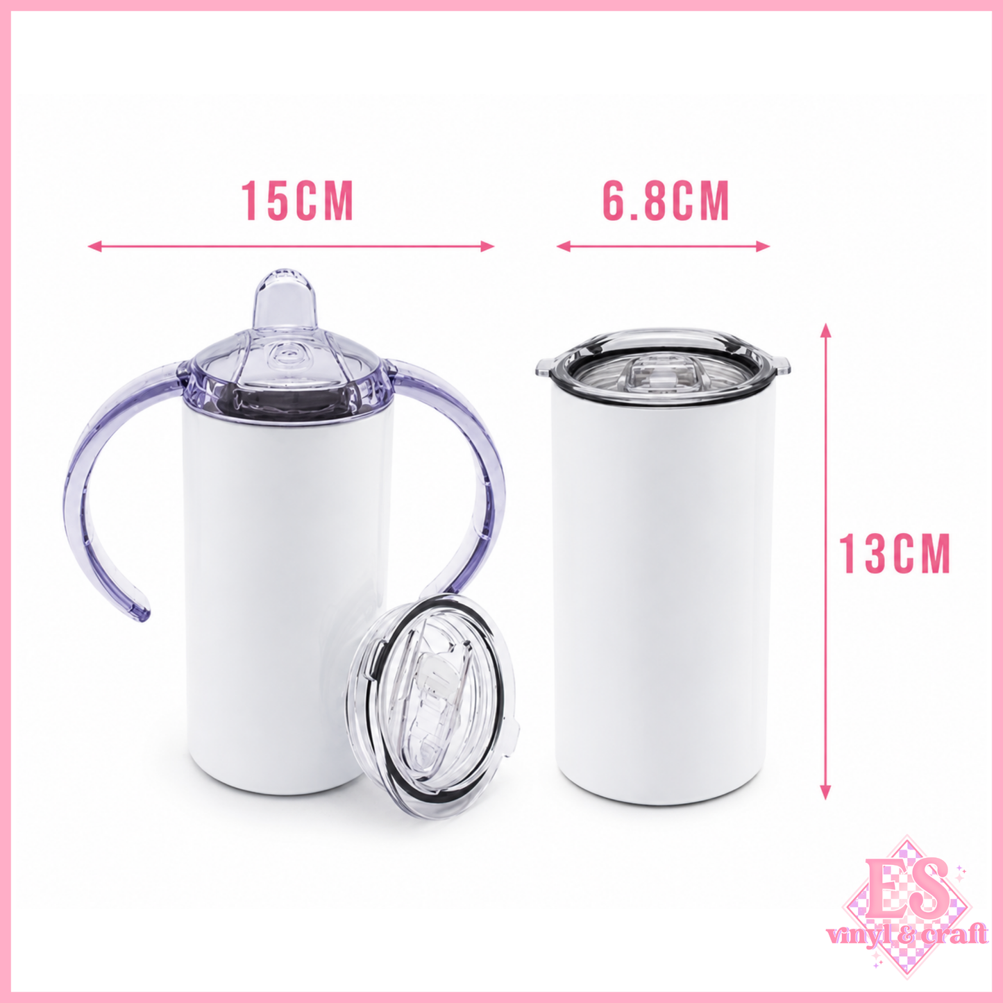 12oz White Sublimation Sippy Cup