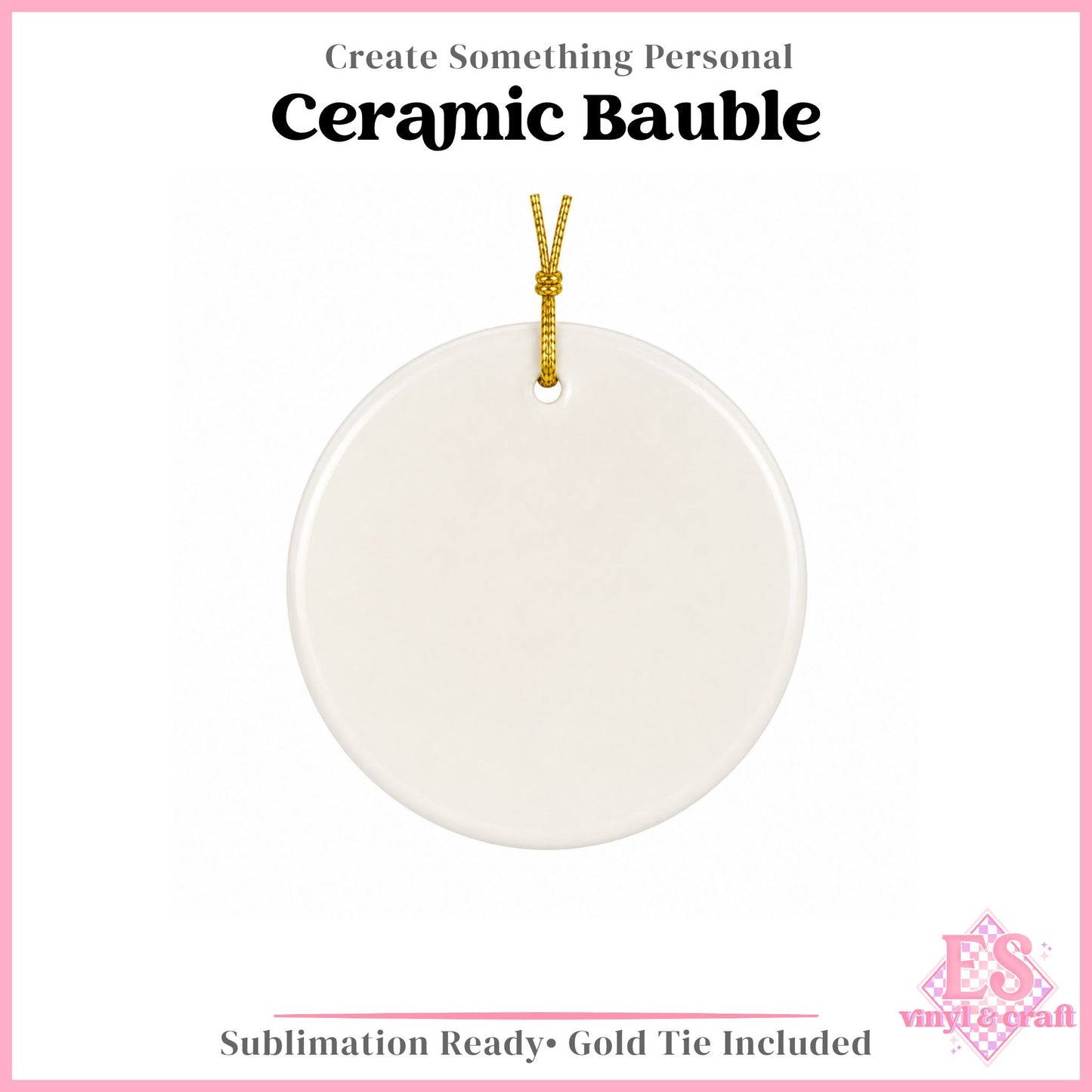 Round Ceramic Sublimation Christmas Ornament