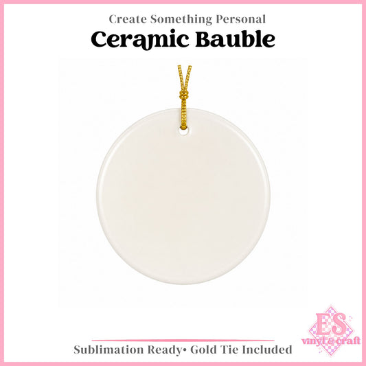 Round Ceramic Sublimation Christmas Ornament