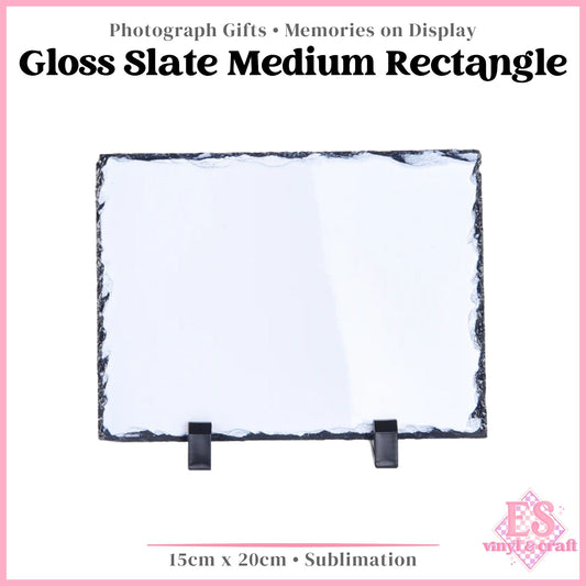 Gloss Slate Medium Rectangle - 15cm x 20cm