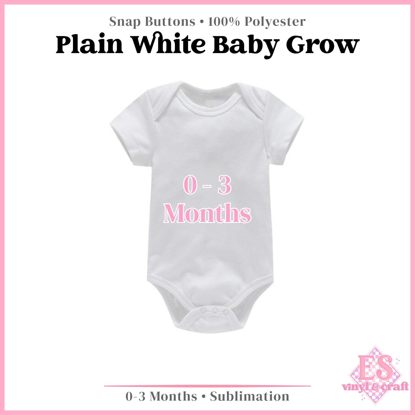Baby Grow in Plain White for Sublimation