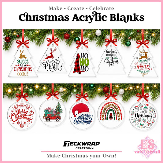 Christmas Acrylic Ornament Blanks Tree or Bauble