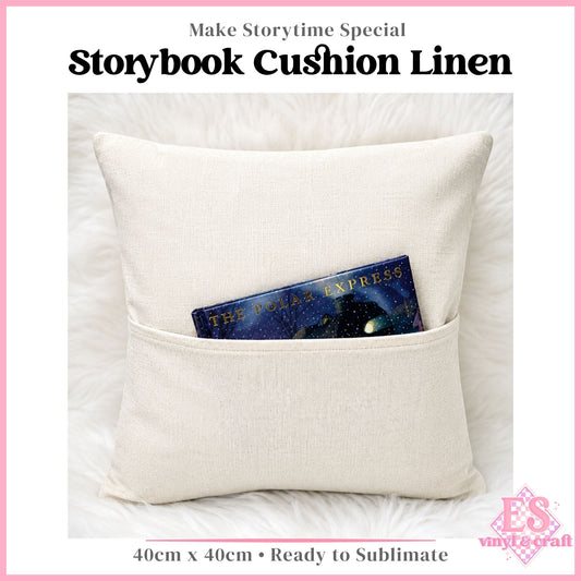 Story Book Cushion Cover - Natural Linen 40cm x 40cm