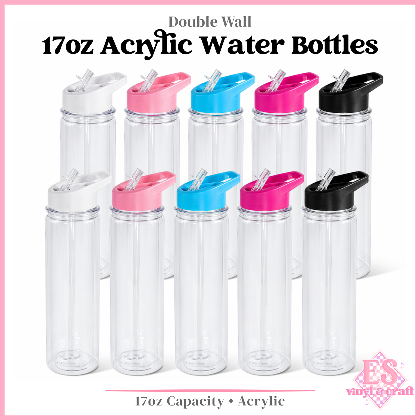 17oz Double Wall Plastic Snowglobes with Stopper