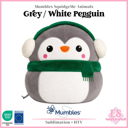 Grey/White Penguin - Mumbles Squidgy Animals