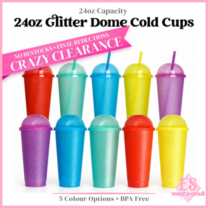 Glitter Dome 24oz Cold Cups
