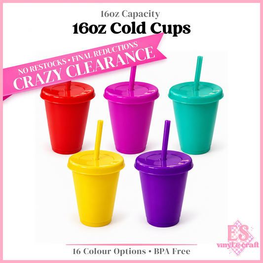 Solid Colour Cold Cup - 16oz